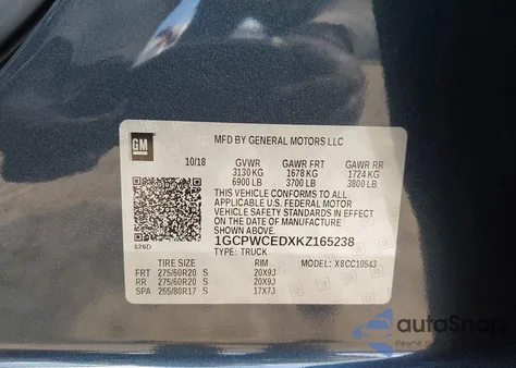 2019 Chevrolet Silverado 1500 Lt from USA, damaged, VIN 1GCPWCEDXKZ165238